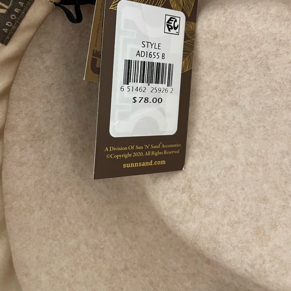 New ADORA wool felt cream/tan wide brim fedora rancher womens hat adjustable main image 5